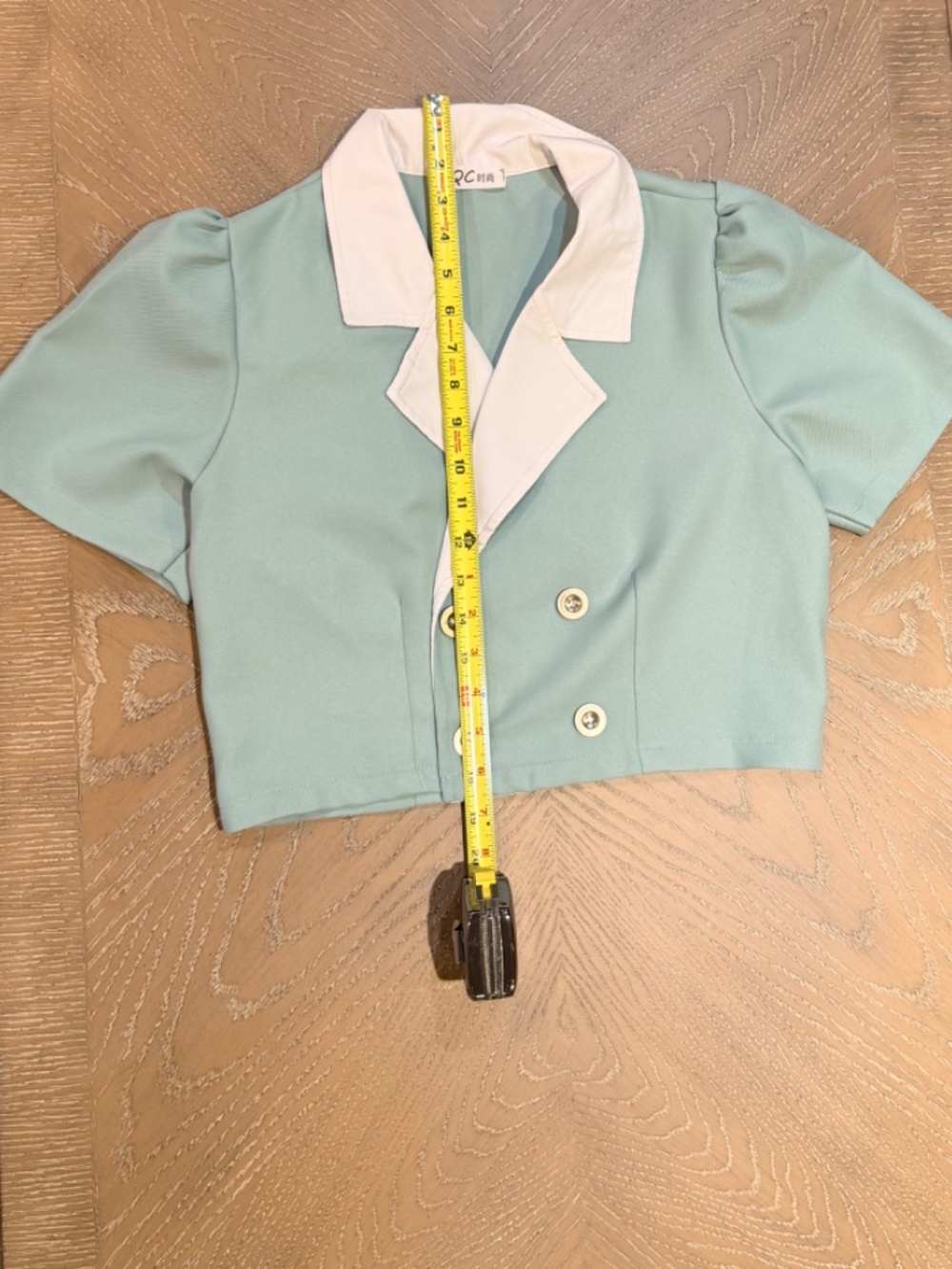 Mint Green Two-Piece Skirt Set w/ White Collar – Retro Style - Picture 7 of 10